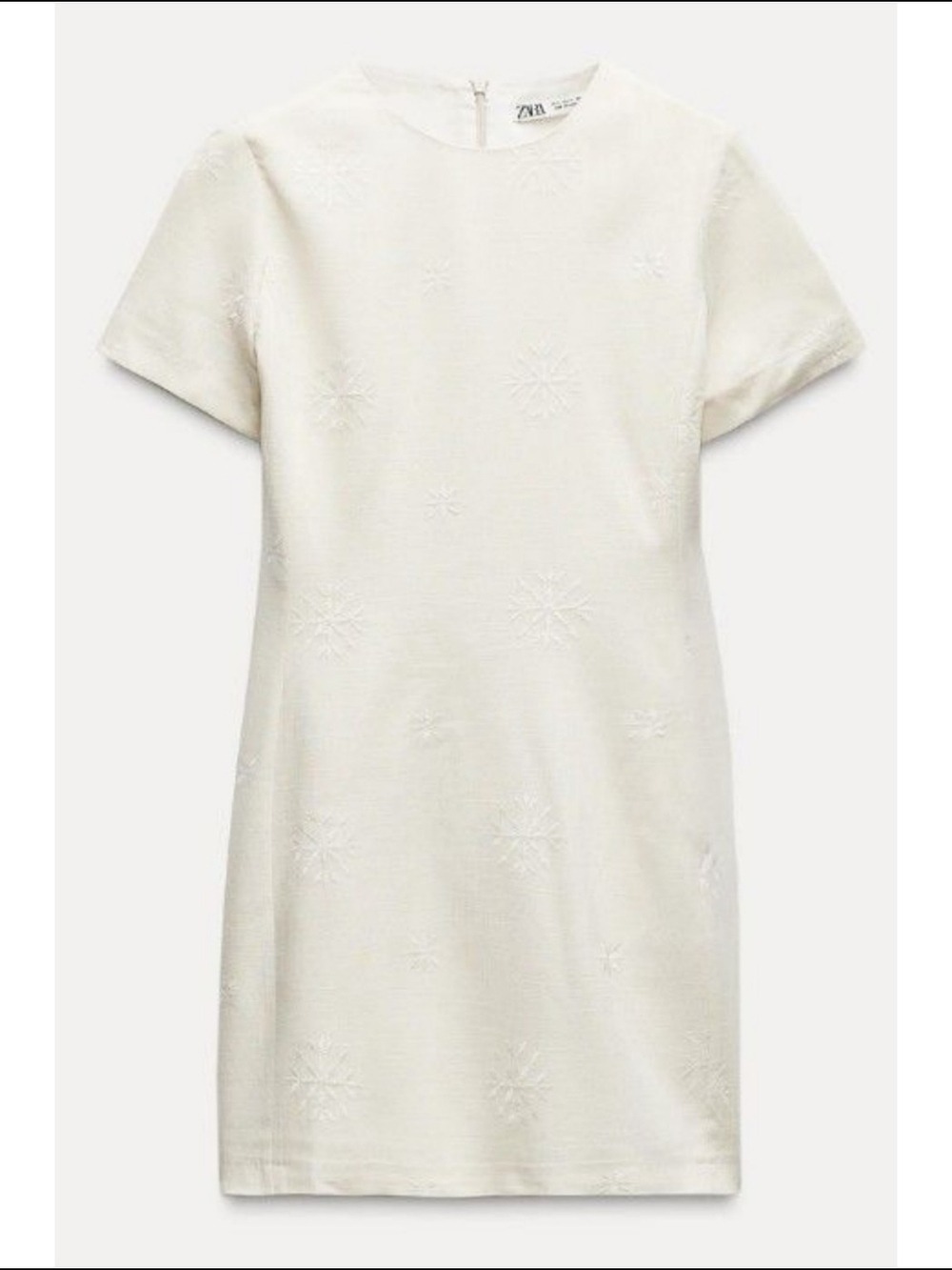 Zara White Embroidered Mini Dress Size S NWT